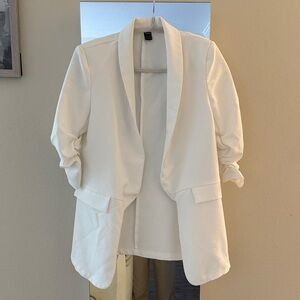 SHEIN Ivory Open-Front Women's Blazer